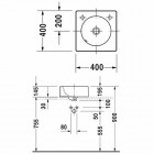Duravit Architec umywalka nablatowa 400x400 mm bez otworu na baterię