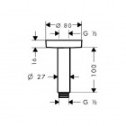 Hansgrohe przyłącze sufitowe S 100 mm