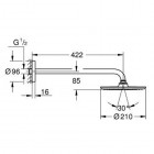 Grohe Rainshower Cosmopolitan 210 deszczownica z ramieniem ściennym 26171000
