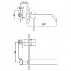 Kohlman Axis bateria umywalkowa podtynkowa 2-otworowa wylewka 20 cm QW188N