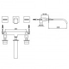 Kohlman Axis bateria umywalkowa podtynkowa 3-otworowa wylewka 20 cm QW193N