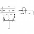 Kohlman Axis bateria umywalkowa podtynkowa 3-otworowa wylewka 20 cm QW198N