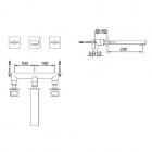 Kohlman Nexen bateria umywalkowa podtynkowa 3-otworowa wylewka 20 cm QW193U