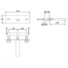 Kohlman Nexen bateria umywalkowa podtynkowa 3-otworowa wylewka 20 cm QW198U