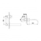 Kohlman Dexame bateria umywalkowa podtynkowa 2-otworowa wylewka 20 cm QW183D