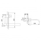 Kohlman Dexame bateria umywalkowa podtynkowa 2-otworowa wylewka 20 cm QW188D