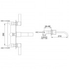 Kohlman Dexame bateria umywalkowa podtynkowa 3-otworowa wylewka 21 cm