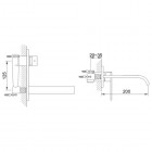 Kohlman Nexen-S bateria umywalkowa podtynkowa 2-otworowa wylewka 20 cm SQW188U