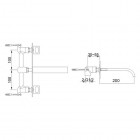 Kohlman Nexen-S bateria umywalkowa podtynkowa 3-otworowa wylewka 20 cm SQW198U