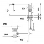 Kohlman Boxine bateria umywalkowa stojąca QB105B