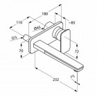 Kludi E2 bateria umywalkowa ścienna wylewka 230 mm
