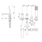 M&Z New Geometry bateria wannowa stojąca 4-otworowa