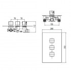 M&Z MZ3 bateria natryskowa podtynkowa termostatyczna 3-wyjścia MZ327800