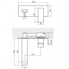 Vedo Mito bateria umywalkowa 2-otworowa ścienna wylewka 180 mm