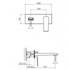 Vedo Sette bateria umywalkowa 2-otworowa ścienna wylewka 175 mm