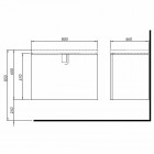 Koło Twins szafka podumywalkowa wisząca 80x57x46 cm z 1 szufladą
