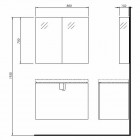 Koło Twins szafka wisząca z lustrem 80 cm 88477-000