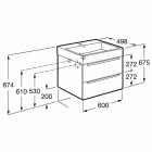 Roca Inspira zestaw łazienkowy Unik 60 cm z szufladami