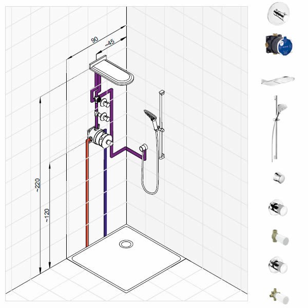 Kludi Balance zestaw prysznicowy nr 4