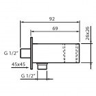 Demm przyłącze kątowe z uchytem Square II