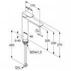 Kludi Ameo bateria umywalkowa wysoka 205 mm