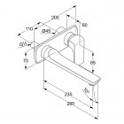 Kludi Ameo bateria umywalkowa ścienna wylewka 235 mm