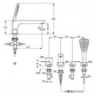 Kludi Ameo bateria wannowa 4-otworowa 414240575