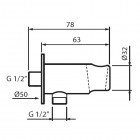 Vedo przyłącze kątowe z uchytem Round