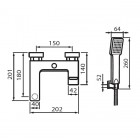 Vedo Mito bateria wannowa ścienna VBM3006/S