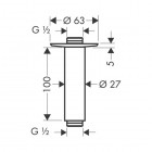 Hansgrohe przyłącze sufitowe 100 mm 27479000
