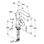 Kludi Zenta bateria umywalkowa wysoka obrotowa wylewka