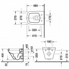 Duravit DuraStyle miska WC wisząca Compact 37x48 cm 253909 - z WonderGliss 200
