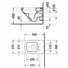 Duravit DuraStyle miska WC wisząca 37x54 cm 2552090000 - z WonderGliss 200
