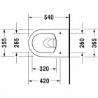 Duravit Darling New miska WC wisząca bez wewnętrznego kołnierza 37x54 cm Durafix - z WonderGliss 200
