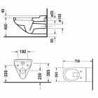 Duravit Architec miska WC wisząca 350x700 mm lejowa - z WonderGliss 200