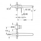 Grohe Eurodisc Cosmopolitan bateria umywalkowa podtynkowa 19974002