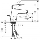 Hansgrohe Logis bateria umywalkowa mała 71073000