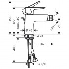 Hansgrohe Talis E bateria bidetowa