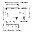 Tres trójotworowy zestaw montażowy ze zbiornikiem 162245