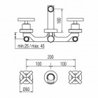 Tres Bimax Tres bateria umywalkowa podtynkowa wylewka 160 mm