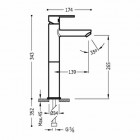 Tres Lex Tres bateria umywalkowa wysokość 265 mm