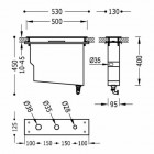 Tres trójotworowy zestaw montażowy ze zbiornikiem 106245