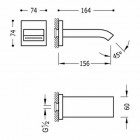 Tres wylewka wannowa kaskada ścienna 107181