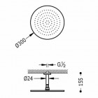 Tres deszczownica okrągła 300 mm z ramieniem sufitowym