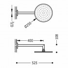Tres deszczownica okrągła 250 mm z ramieniem ściennym