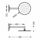 Tres deszczownica okrągła 300 mm z ramieniem ściennym
