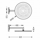 Tres deszczownica okrągła 450 mm z ramieniem ściennym
