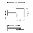 Tres deszczownica 250 x 250 mm z ramieniem ściennym kwadrat