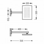 Tres deszczownica 320 x 220 mm z ramieniem ściennym