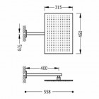 Tres deszczownica 450 x 315 mm z ramieniem ściennym
